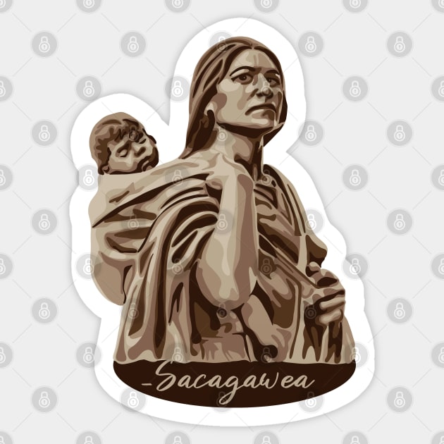 Sacagawea Portrait Sticker by Slightly Unhinged